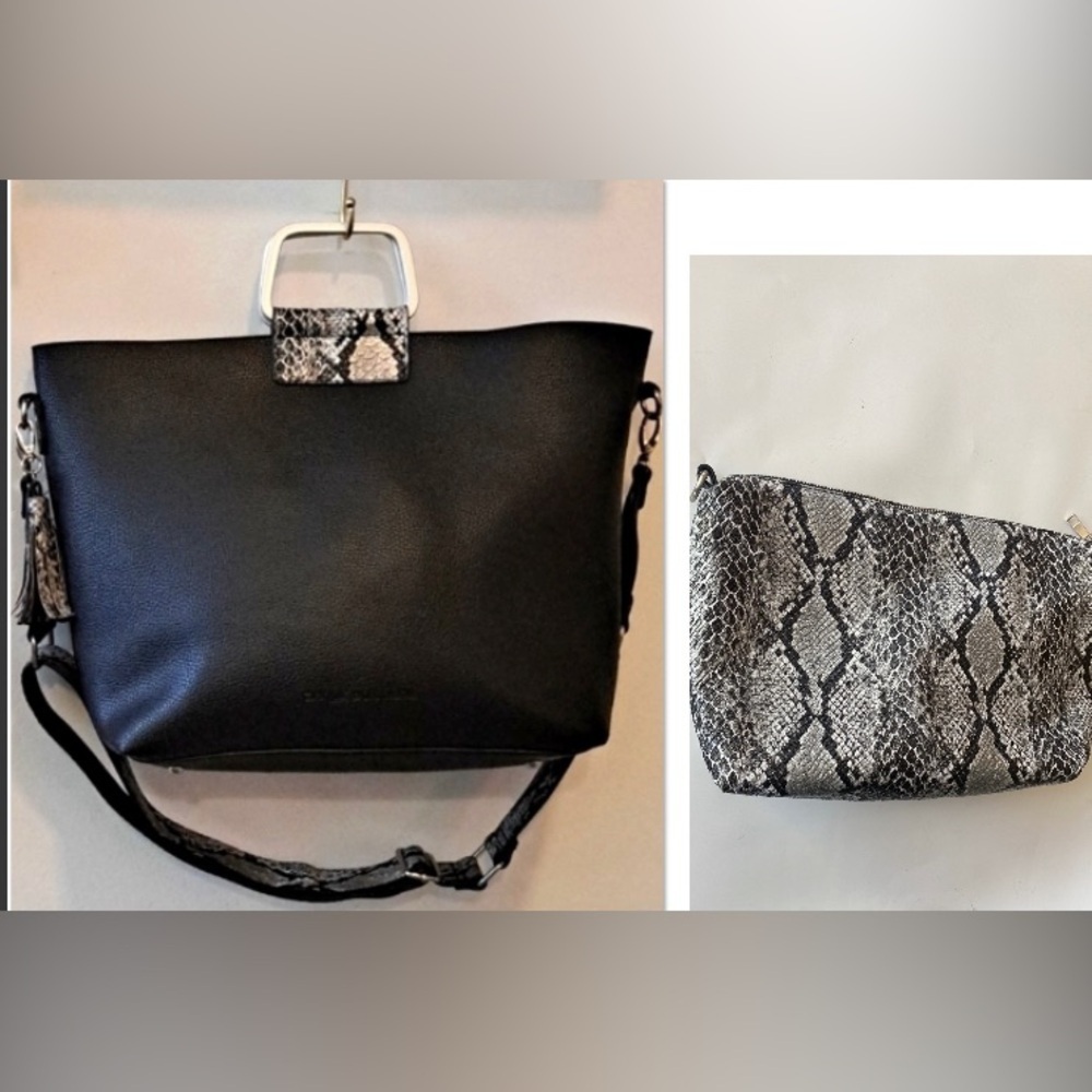 460. NWOT 2 bags. Vegan Leather Cross Snakeskin Large tote and matching bag.